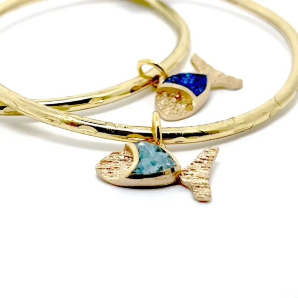 Βραχιόλι Ψαράκι από Ορείχαλκο με Κρυστάλλους B1073