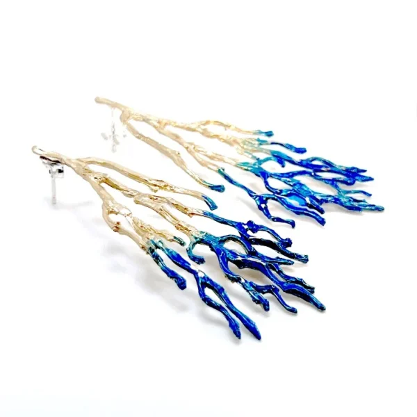 Σκουλαρίκι Κοράλλι από Ορείχαλκο S1003m