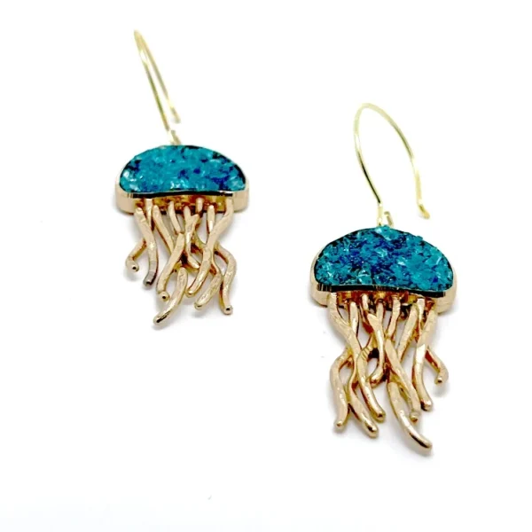 Σκουλαρίκια "Μέδουσα" από Ορείχαλκο και Κρυστάλλους S1066