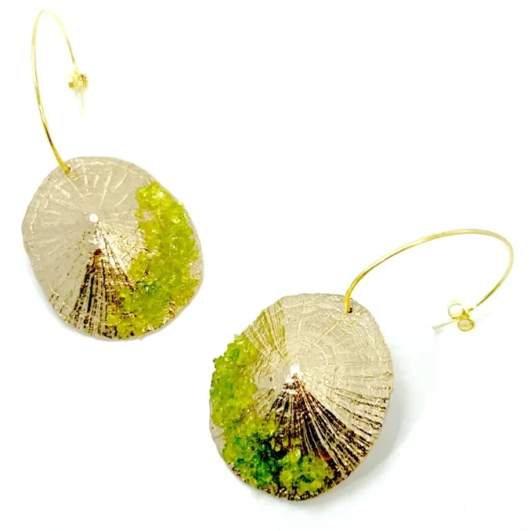 Σκουλαρίκια "Πεταλίδα" από Ορείχαλκο και Κρυστάλλους Spetalitexxl